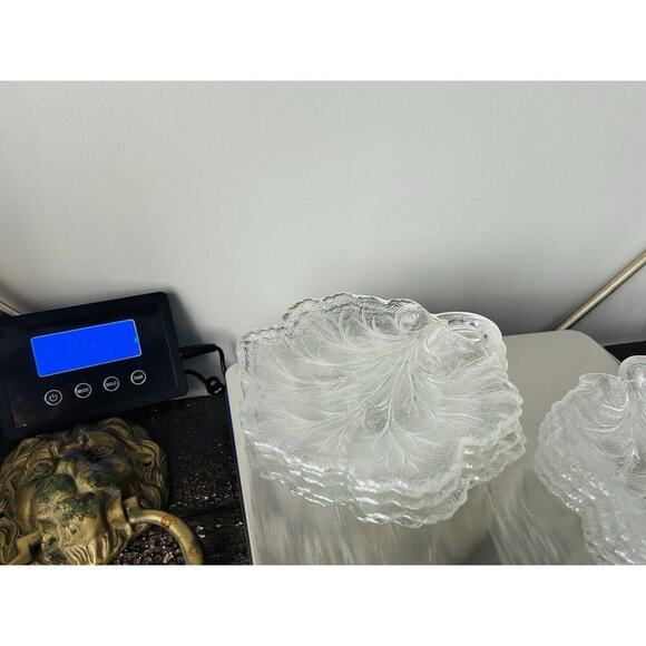 9 Vintage Indiana Glass Clear Pebble Leaf Pattern Textured Glass Butter Dish - Picture 13 of 15